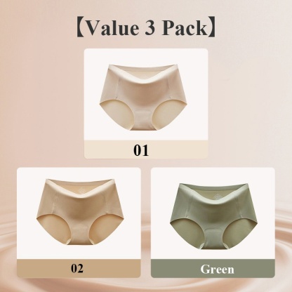 VEIMIA Skin-friendly Seamless Panties, Super Soft One-piece Nude Feeling Foundation Color Women Briefs