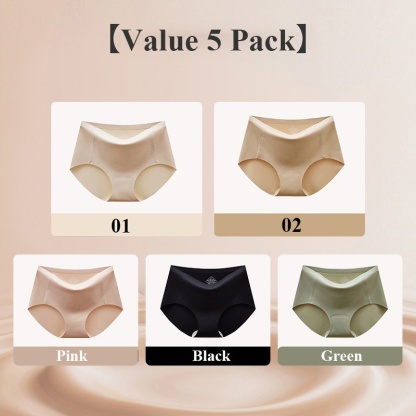 VEIMIA Skin-friendly Seamless Panties, Super Soft One-piece Nude Feeling Foundation Color Women Briefs