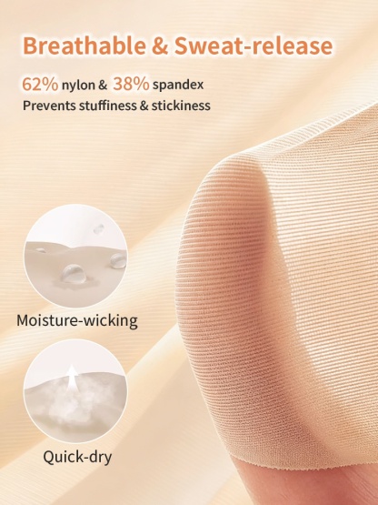 Seamless Safety Short High-waist Tummy Support, Breathable & Sweat-wicking Comfort VEIMIA