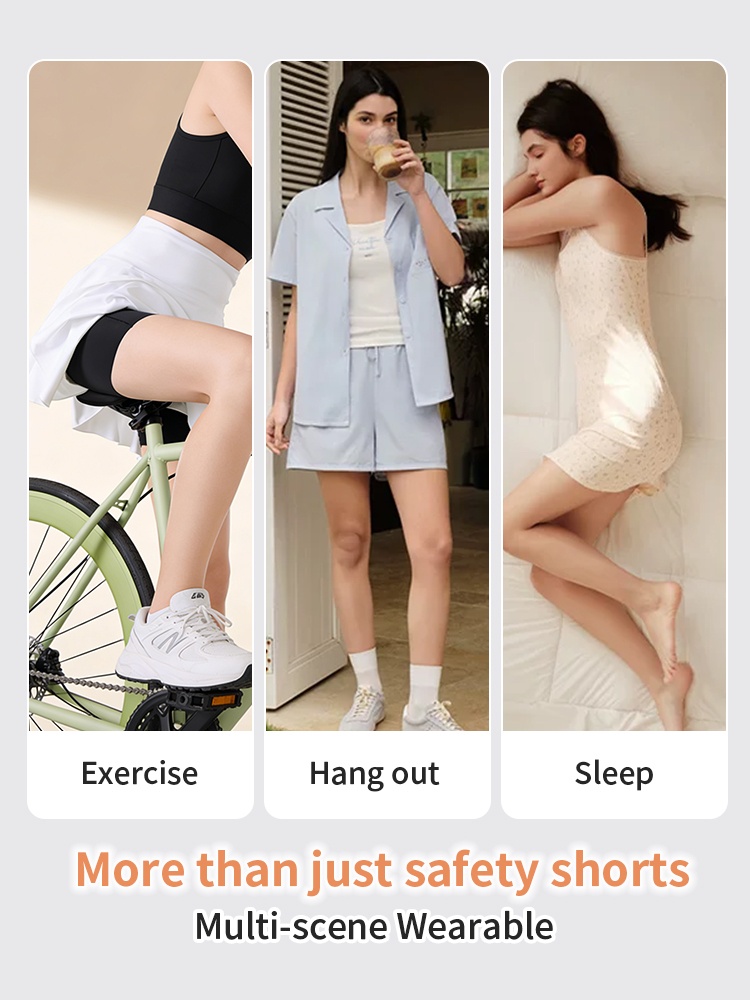 Seamless Safety Short High-waist Tummy Control, Breathable & Sweat-wicking Feel VEIMIA