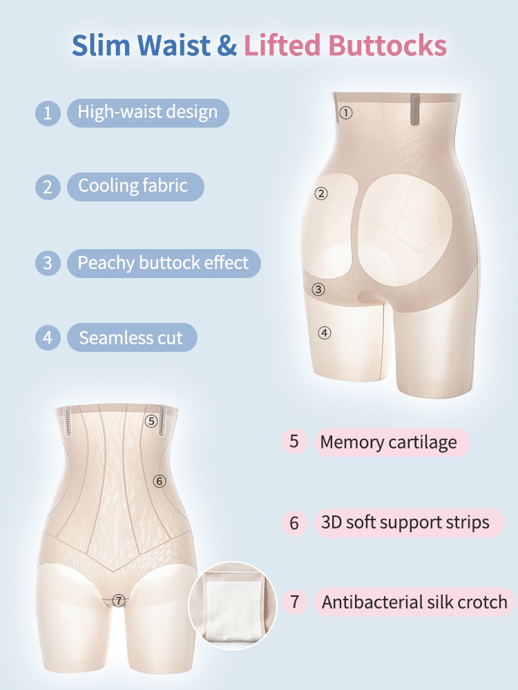 Seamless Shapewear Shorts With High-waisted Shaping & Waists Control, Fitted Without Rolled Edges VEIMIA