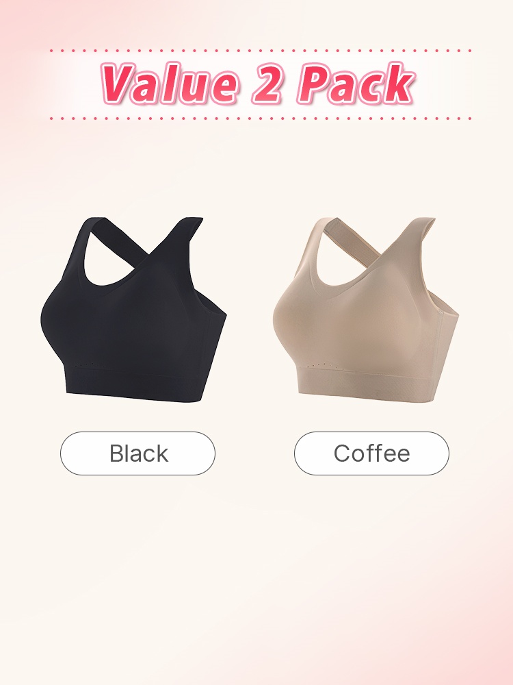 Seamless Sports Bra With Racerback Design, Shock Absorption & Breathable Comforts VEIMIA
