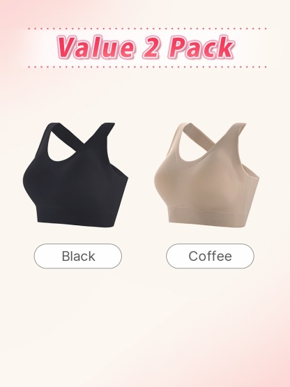 Seamless Sports Bra With Racerback Design, Shock Absorption & Breathable Comforts VEIMIA
