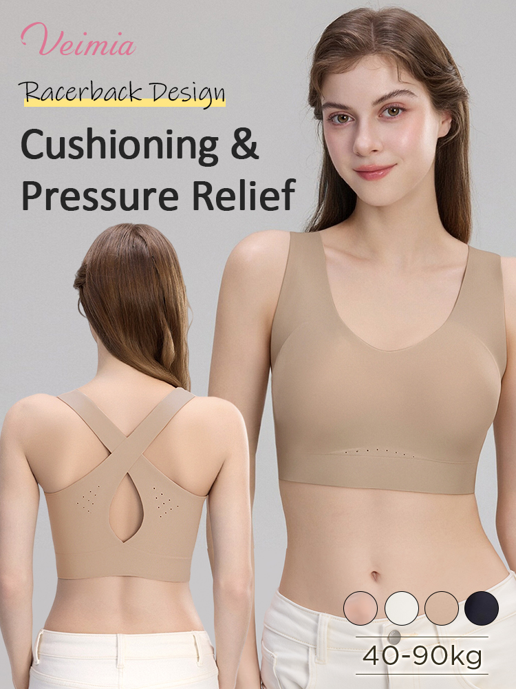 Seamless Sports Bras With Racerback Design, Shock Absorptions & Breathable Comforts VEIMIA
