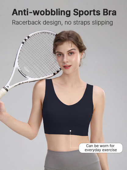 Seamless Sports Bra With Racerback Designs, Shock Absorptions & Breathable Comforts VEIMIA
