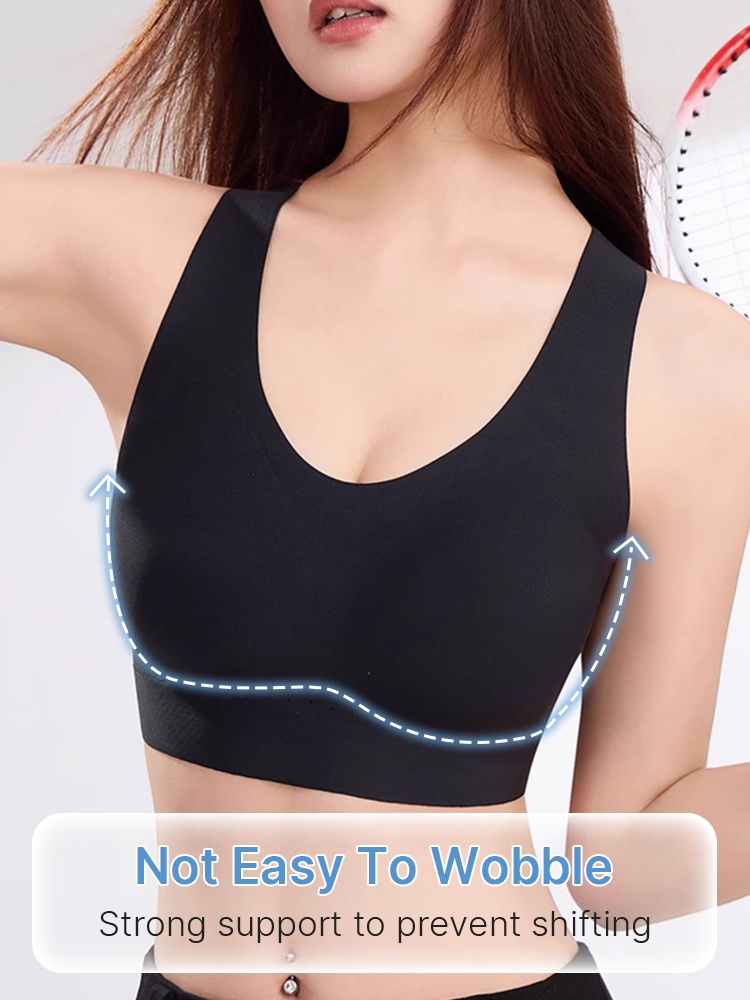Seamless Sports Bra With Racerback Designs, Shock Absorptions & Breathable Comfort VEIMIA
