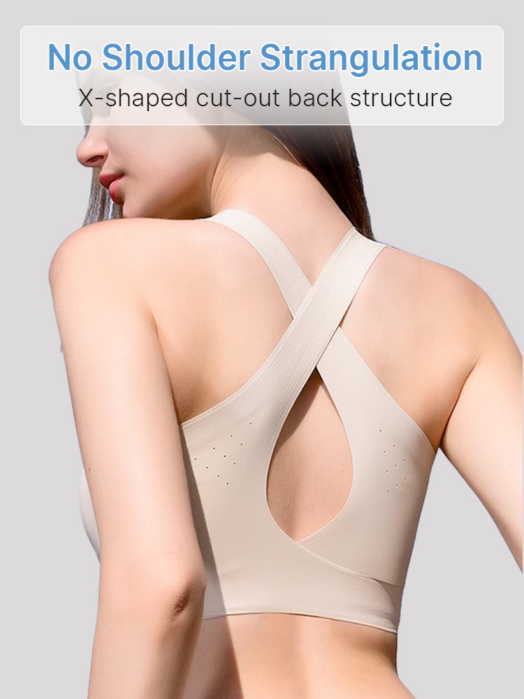 Seamless Sports Bras With Racerback Design, Shock Absorptions & Breathable Comfort VEIMIA
