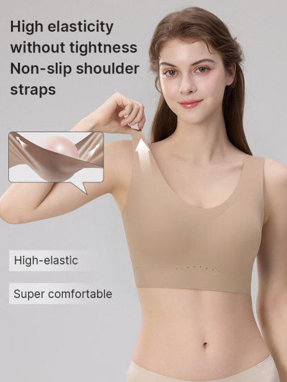 Seamless Sports Bra With Racerback Designs, Shock Absorption & Breathable Comforts VEIMIA
