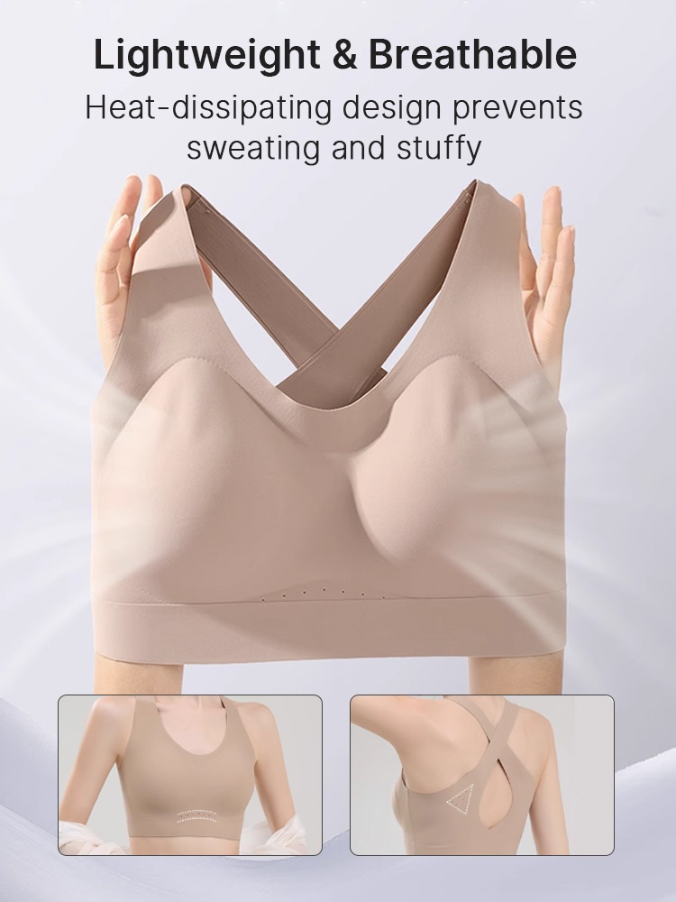 Seamless Sports Bras With Racerback Design, Shock Absorption & Breathable Comforts VEIMIA
