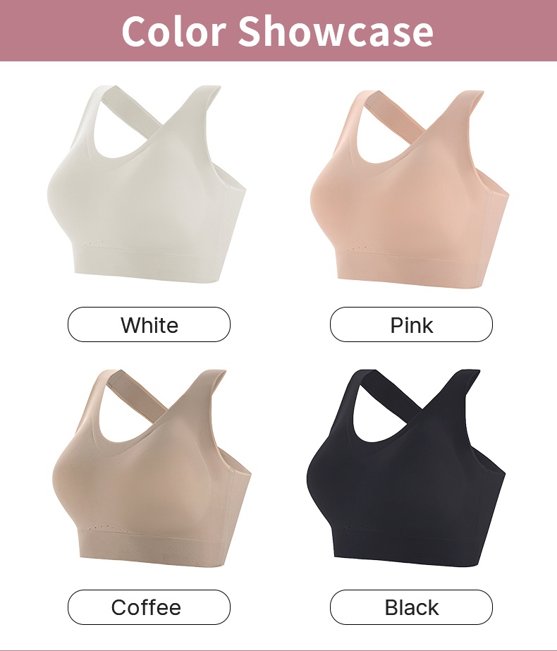 Seamless Sports Bra With Racerback Design, Shock Absorption & Breathable Comforts VEIMIA
