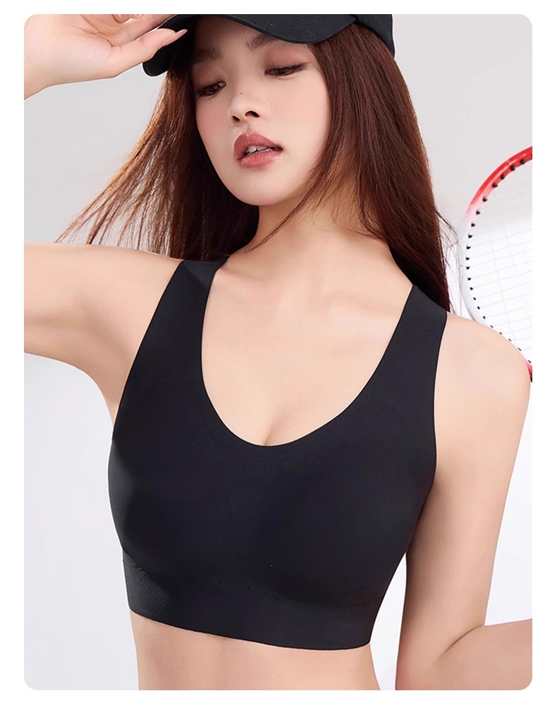 Seamless Sports Bra With Racerback Design, Shock Absorptions & Breathable Comforts VEIMIA