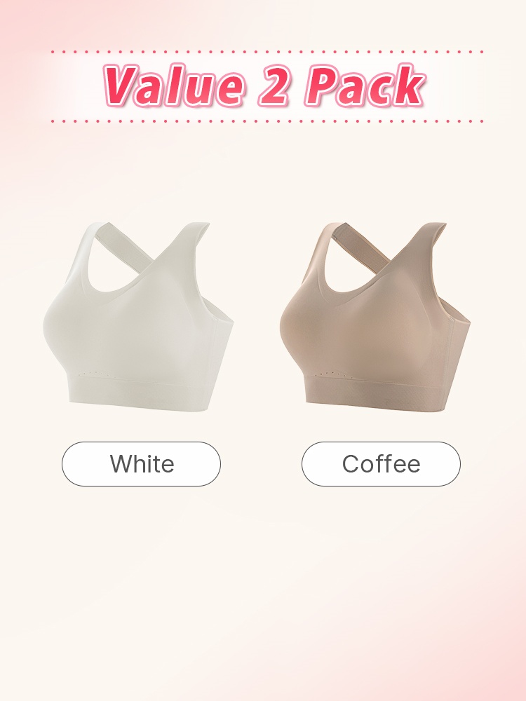 Seamless Sports Bra With Racerback Designs, Shock Absorptions & Breathable Comfort VEIMIA
