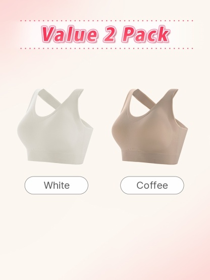 Seamless Sports Bra With Racerback Designs, Shock Absorptions & Breathable Comfort VEIMIA
