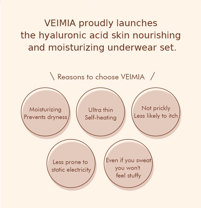 Ultra Thin Long Sleeve Shirt Thermal Underwear Set Hyaluronic Acid VEIMIA