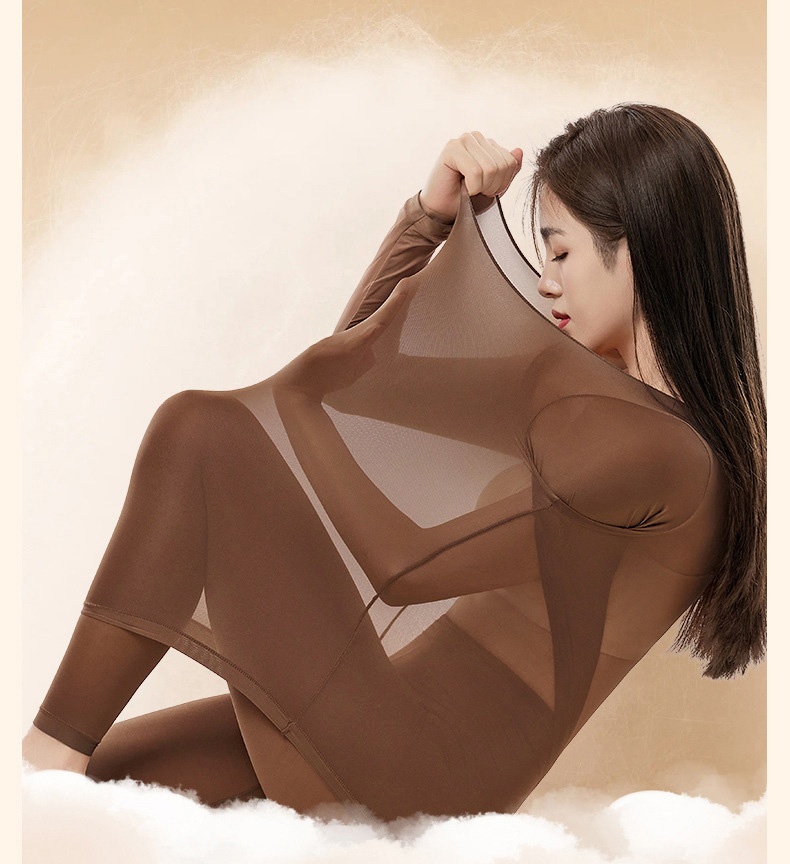 Ultra Thin Elastic Long Sleeve Shirt Breathable Thermal Underwear Set Hyaluronic Acid Moisturizing Long Johns VEIMIA