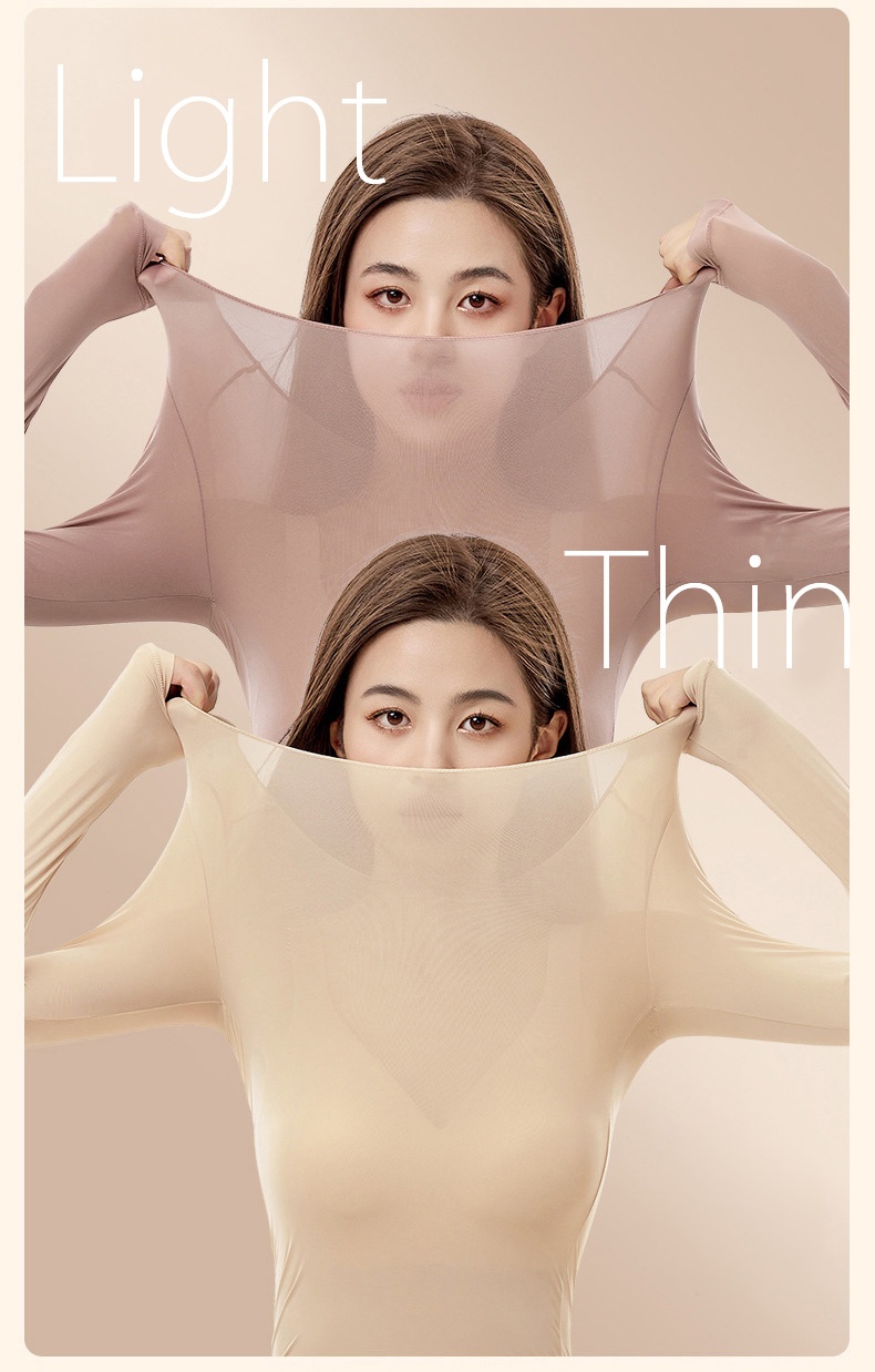 Ultra Thin Elastic Long Sleeve Shirt Breathable Thermal Underwear Set Lightweight Long Johns VEIMIA
