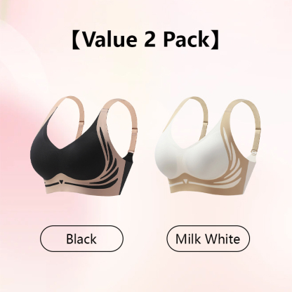 2 Pieces Seamless V-neck Lift Bra For Saggy Breasts High Support Bralettes For Women VEIMIA