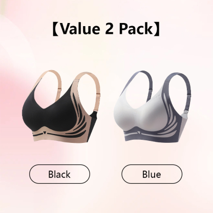 2 Pieces Seamless V-neck Lift Bras For Saggy Breasts High Support Bralettes For Women VEIMIA