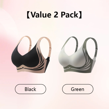 2 Pieces Seamless V-neck Lift Bras For Saggy Breasts High Support Bralettes Women VEIMIA