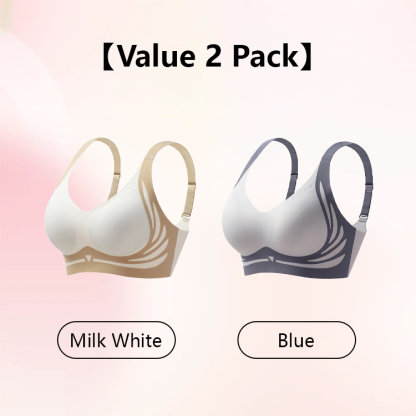 2 Pieces Seamless V-neck Lift Bra For Saggy Breasts High Support Bralettes Women VEIMIA
