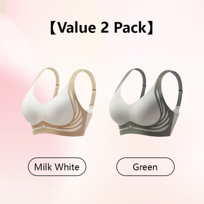 2 Pieces Set Seamless V-neck Lift Bra For Saggy Breasts High Support Bralettes For Women VEIMIA