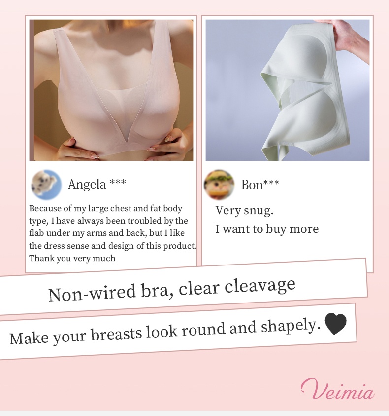 Seamless Sexy Sleep Bra One Piece Deep V Mesh Naked Feeling VEIMIA