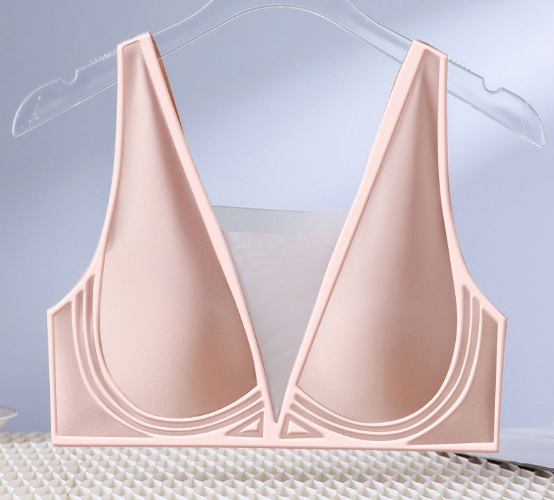 Seamless Sexy Sleep Bra One Piece Deep V Naked Feeling Vest VEIMIA