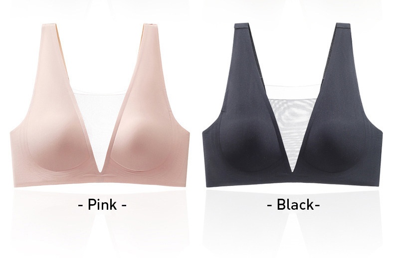 Seamless Sexy Sleep Bra One Piece Deep V Breathable Soft Vest VEIMIA