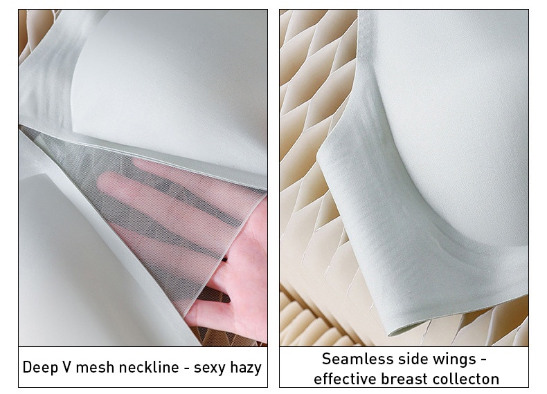 Seamless Sexy Sleep Bra One Piece Breathable Mesh Naked Feeling Vest VEIMIA