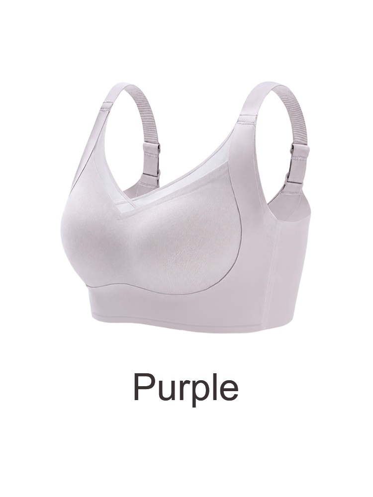 Black wireless bra angled front view with wide straps and smooth cups VEIMIA