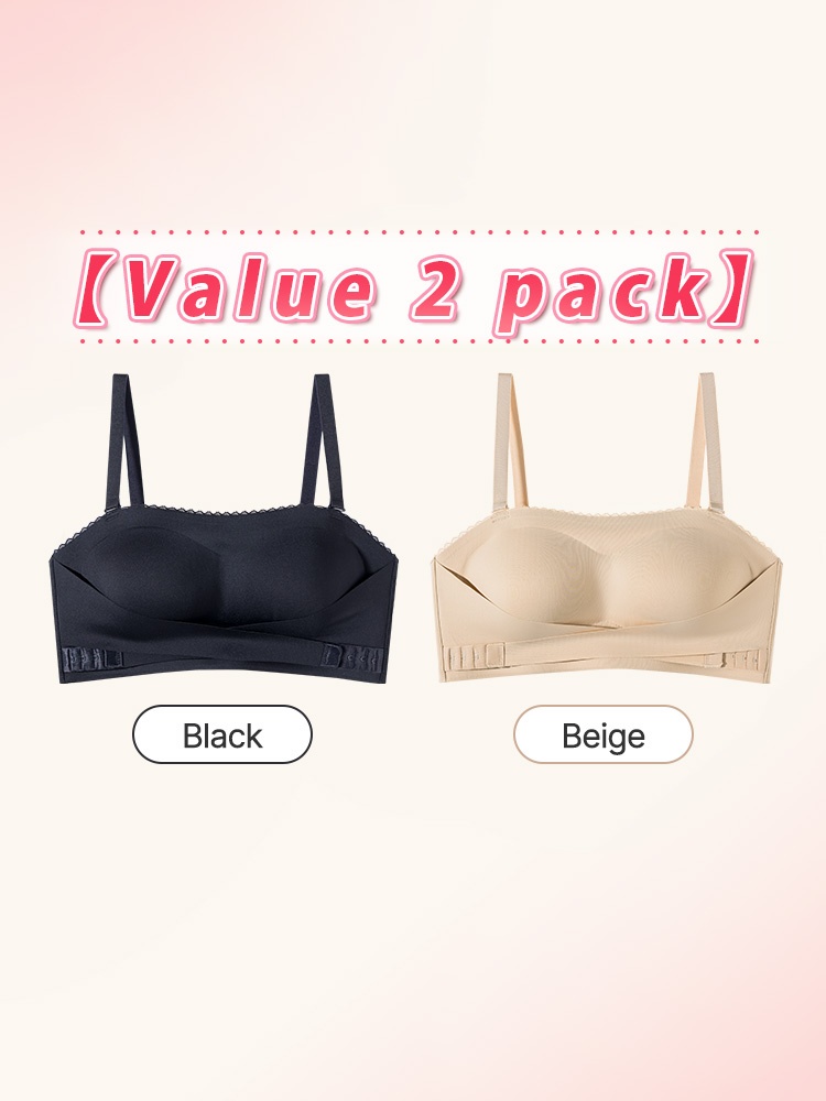 Secure Strapless Bra Anti-slip Snug Fit, Second-layer Wireless Support & Seamless Under Attire VEIMIA