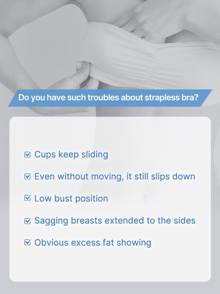 Secure Strapless Bra Anti-slip Snug Fit, Second-skin Wireless Ease & Seamless Under Clothes VEIMIA