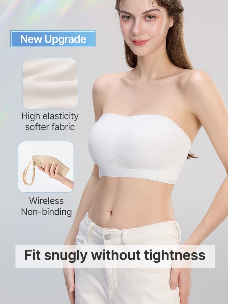 Secure Strapless Bra Anti-slip Snug Fit, Second-skin Wireless Comfort & Seamless Under Garments VEIMIA