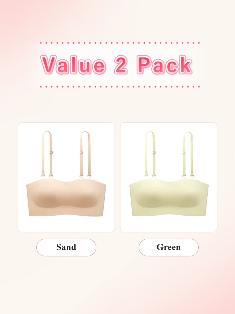 Value 2 pack strapless bras in sand and light green colors VEIMIA