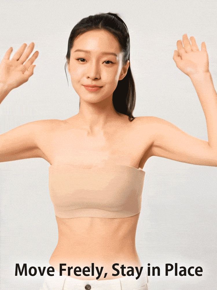 VEIMIA Secure Strapless Bra Non-slip Grip With Bust Minimizing Lift & Soft All-day Comfort