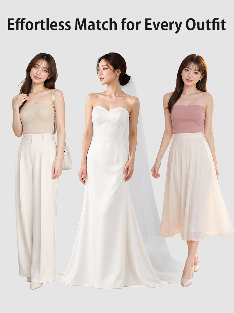VEIMIA Secure Strapless Bra Non-slip Grip With Bust Minimizing Lift & Soft All-day Comfort