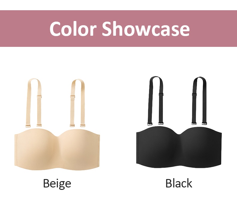 Secure Strapless Bras Stay-put Support Anti-slip, Seamless Cup Breathable Comfort For Any Outfits VEIMIA
