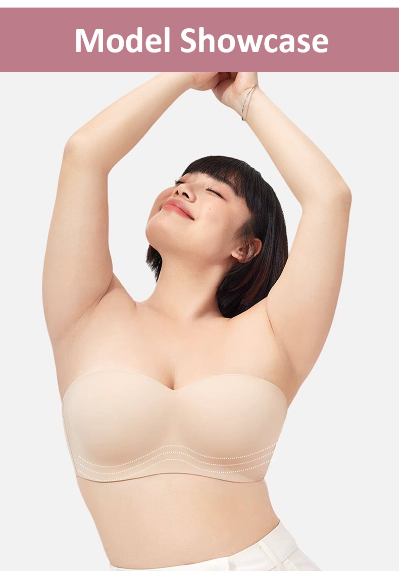 Secure Strapless Bras Stay-put Support Anti-slip, Seamless Cups Breathable Comfort For Any Outfits VEIMIA