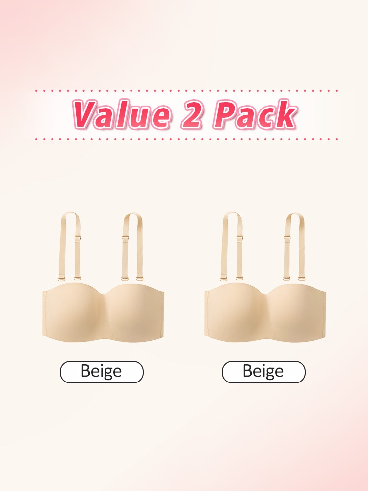 Secure Strapless Bra Stay-put Support Anti-slip, Seamless Cup Breathable Comfort For Any Look VEIMIA