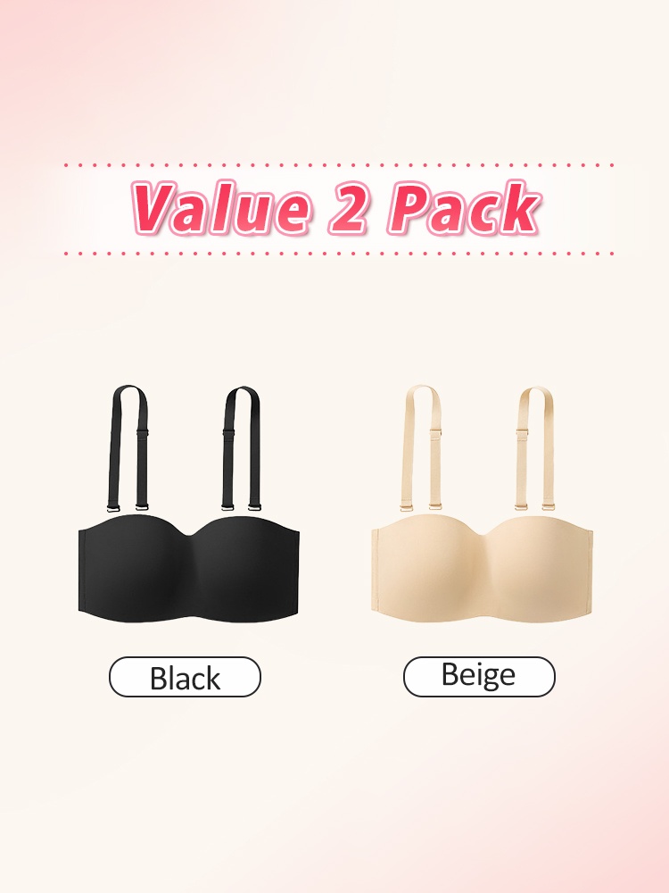 Secure Strapless Bra Stay-put Support Anti-slip, Seamless Cup Breathable Ease For Any Look VEIMIA