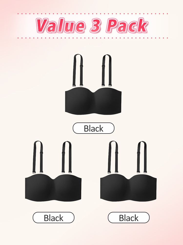 Secure Strapless Bra Stay-put Structure Anti-slip, Seamless Shell Breathable Comfort For Any Attire VEIMIA