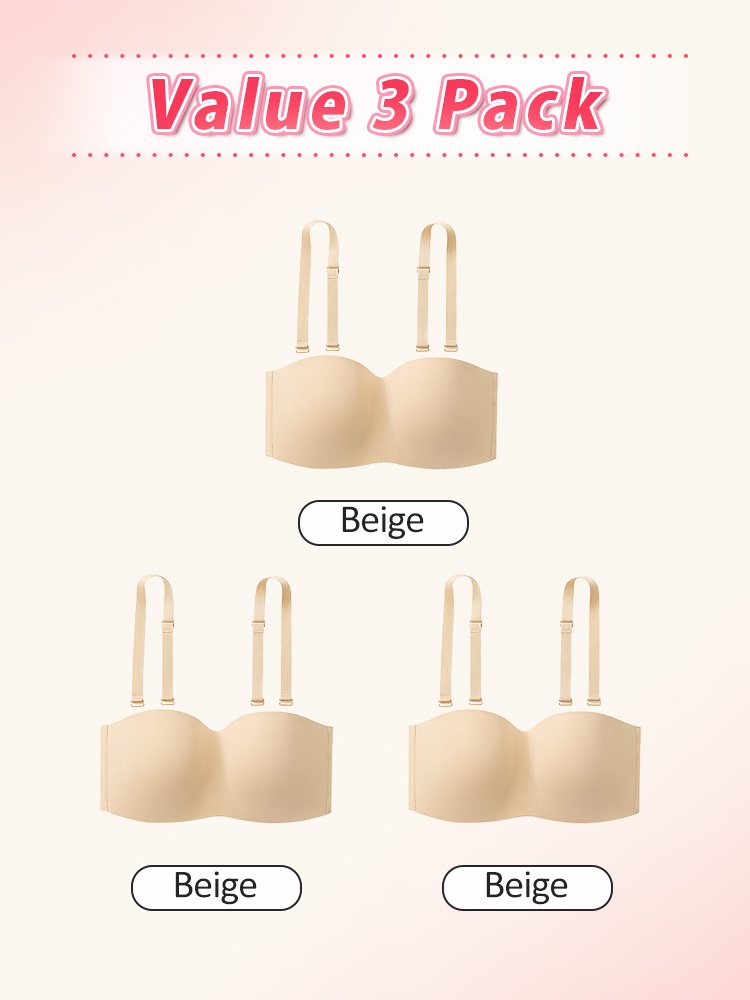 Secure Strapless Bras Stay-put Hold Anti-slip, Seamless Cup Breathable Feel For Any Outfit VEIMIA