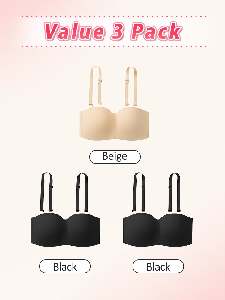 Secure Strapless Bra Stay-put Support Anti-slip, Seamless Mold Breathable Ease For Any Look VEIMIA