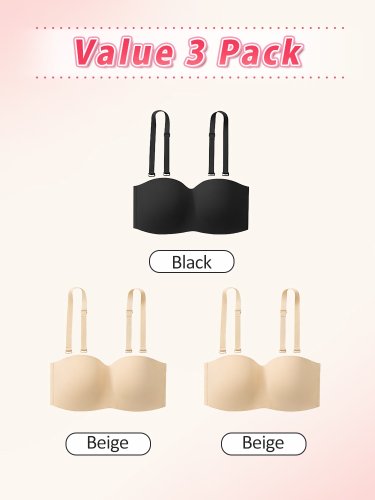 Secure Strapless Bras Stay-put Hold Anti-slip, Seamless Shell Breathable Comfort For Any Outfit VEIMIA