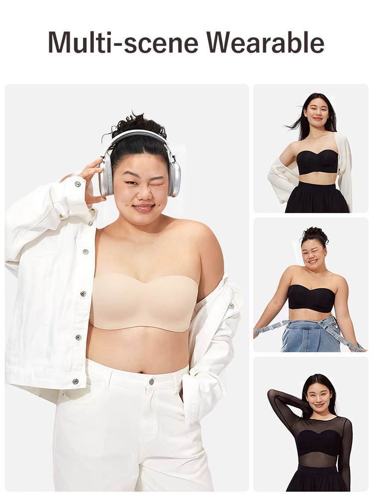 Secure Strapless Bras Stay-put Hold Anti-slip, Seamless Mold Breathable Feel For Any Outfit VEIMIA