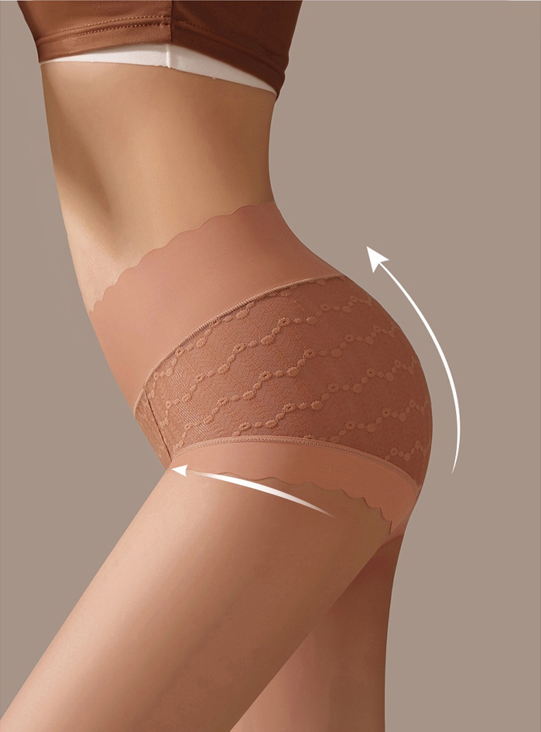 Seamless Sexy Lace Panties Comfortable Wrapping Mulberry Silk Crotch Plus Size VEIMIA