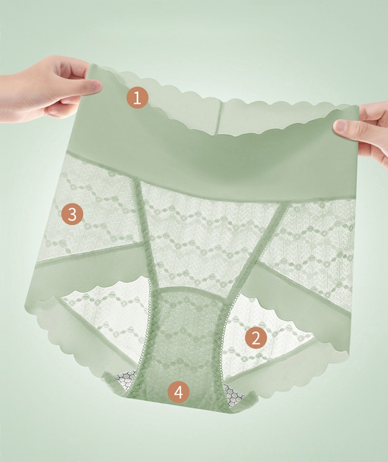 Seamless Sexy Lace Panties 360 Comfortable Wrapping Mulberry Silk Crotch Plus Size Underwear VEIMIA