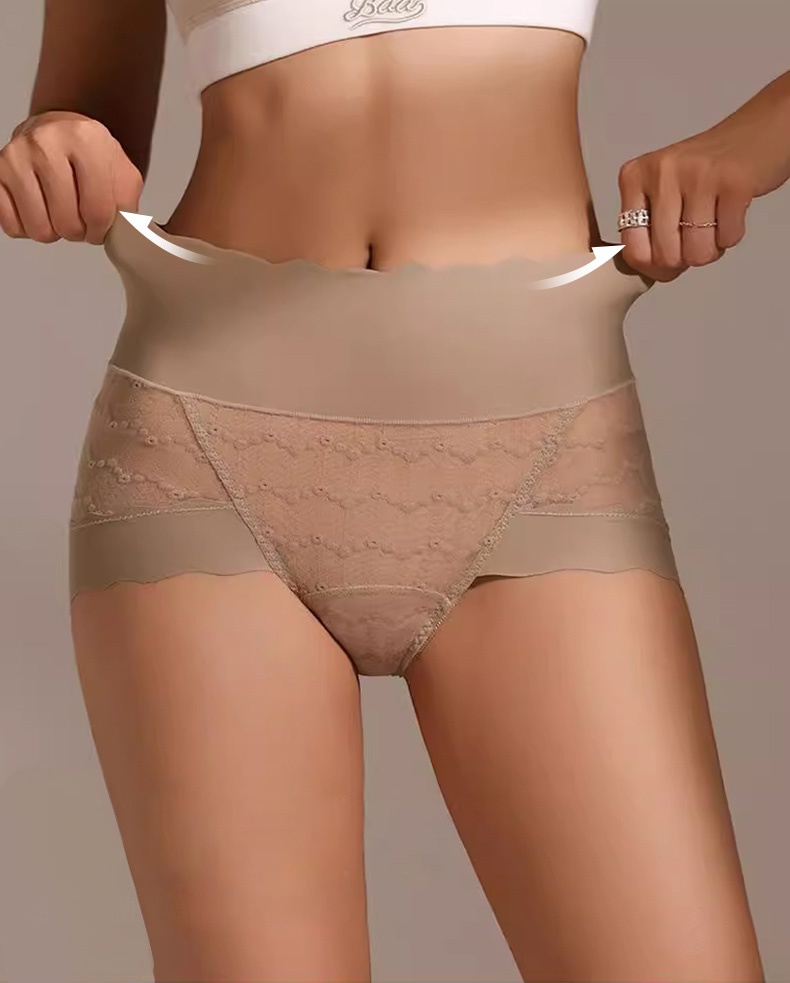 Seamless Sexy Lace Panties Comfortable Wrapping Mulberry Silk Crotch Plus Siz VEIMIA