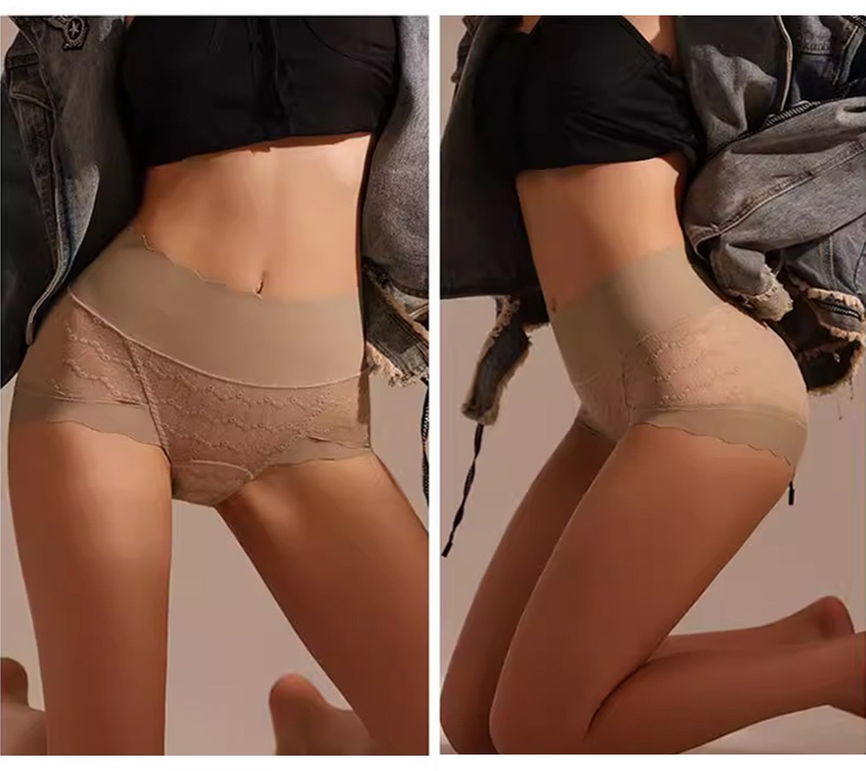 Seamless Sexy Lace Panties Comfortable Wrapping Mulberry Silk Crotch Plus Size Breathable Underwear Colors VEIMIA