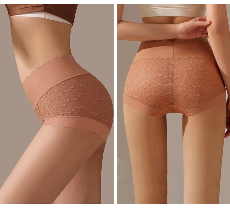 Seamless Sexy Lace Panties With Mulberry Silk Crotch Plus Size Breathable Thermal Change Underwear Colors VEIMIA